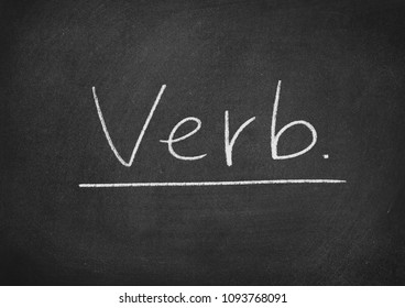 Verb Concept Word On Blackboard Background Stock Illustration ...