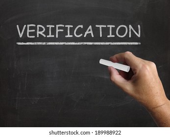 Verification Blackboard Showing Proof Confirmation And Endorsement