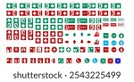 A versatile set of evacuation plan icons, including fire escape routes, assembly points, and emergency exits. Ideal for safety diagrams and building plans.