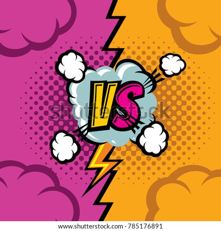 Versus cartoon comic book background. Fighting duel championship retro art. Competition and confrontation, compare and battle illustration