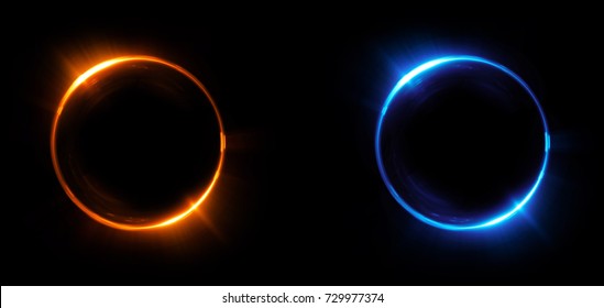 Versus round blue and red glow rays night scene. Light effect podium. 
Disco club dance floor. Beam stage. Magic fantasy portal. Futuristic teleport. 