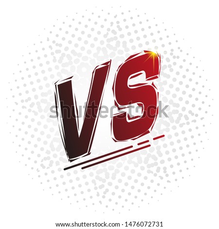 Versus screen, vs letters. Competition vs match game, martial battle vs sport