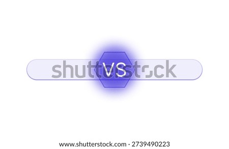 Versus VS Logo Symbol for Comparison Concept, light effect ,isolated on white background. Perfect for comparison concepts, competitions, battles, games, sports graphics, and versus screens.