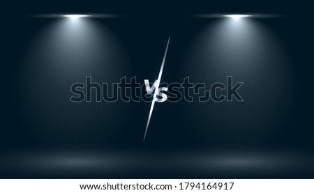 versus vs screen with two focus light effect
