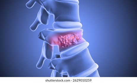 Vertebroplasty or Spinal Vertebrae Stabilization Using Bone Cement 3d illustration