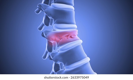 Vertebroplasty or Spinal Vertebrae Stabilization Using Bone Cement 3d illustration