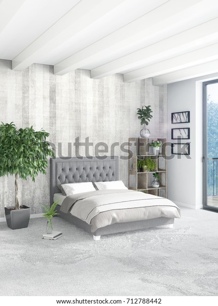 Vertical Bedroom Minimal Loft Style Interior Interiors