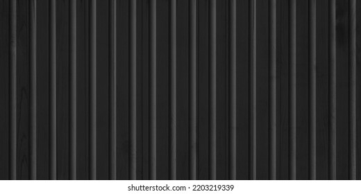 Vertical Black Siding Texture, Wooden, Plastic Or Metal Surface Of A Building Or Fence. Wall Decoration For The Facade