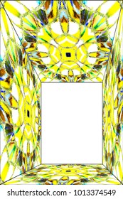 Vertical colorful perspective pattern with a white empty space inside for your text or image