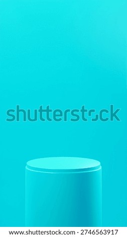 Vertical Cyan background, Cyan rounded board, Cyan color palette, product placement, background color palette