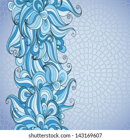 Vertical decorative background with hand