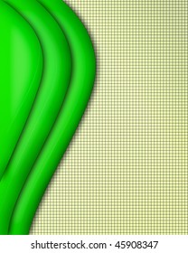 vertical green abstract background with filled areas and grid texture over