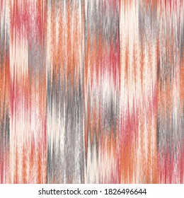 Vertical ikat gradient ,ombre seamless plain pattern  in natural pink, pranga, white with  zig zag, stripe, abstract background for textile design, wallpaper, surface Japanese background. Ethnic