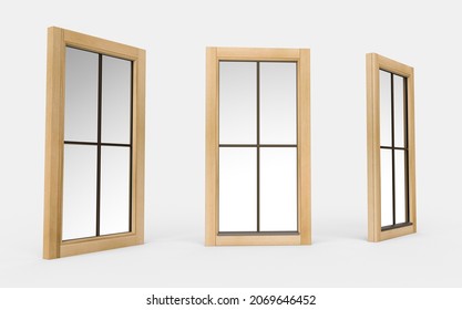 Vertical Rectangle Wooden Window Isolated On Stock Illustration ...