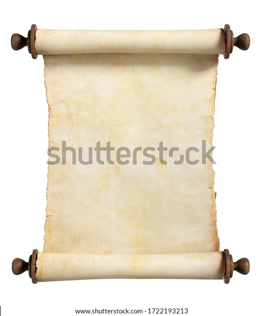 Vertical Scroll Parchment Wooden Handles Isolated Stock Illustration ...