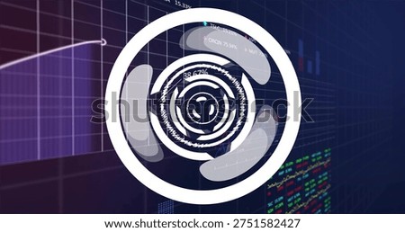 Vertical video: Receiving incoming data, dashboard animating ringed circle with waveform and labels. Concentric, radar, futuristic, neon, gradient, analytics, finance