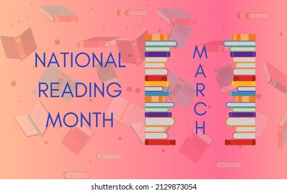 Very attractive illustration design of National Reading Month March - Powered by Shutterstock