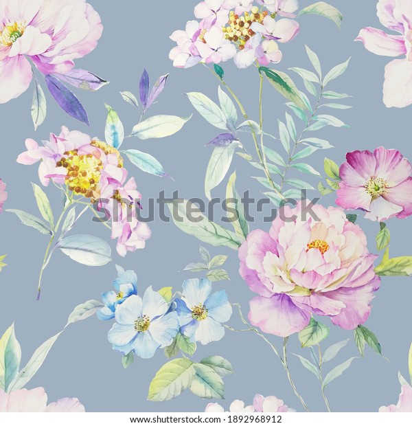 Very Beautiful Watercolor Flower Combination Stock Illustration ...