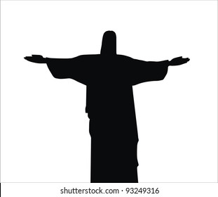 Very Big Size Jesus Christ Statue Black Silhouette Illustration