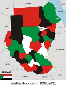 Very Big Size Political Map Sudan Stock Illustration 100982431 ...