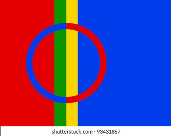 Very Big Size Sami People Flag Illustration