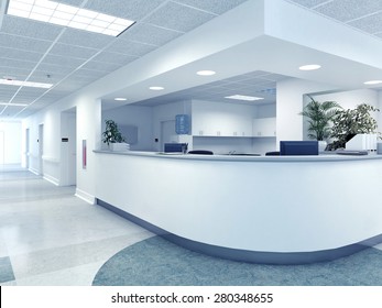 A Very Clean Hospital Interior. 3d Rendering