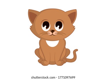 Tres Jolie Petite Icone Marron Chaton Image Vectorielle De Stock Libre De Droits