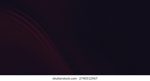 A very dark, abstract composition dominated by deep, almost black tones with a noticeable texture or grain. A soft, curved line of deep red light sweeps across the left side, providing a focal point a