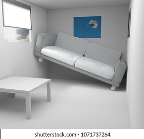 Very Small Modern Room 3d Rendering