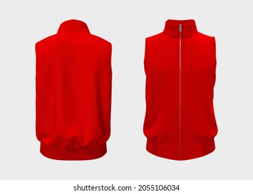 Vest Tracksuit Jacket Mockup, 3d Illustration, 3d Rendering