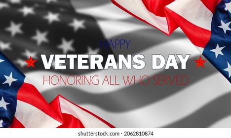 Veterans Day. Festive background with American flag with blur in the background close up. - Shutterstock ID 2062810874