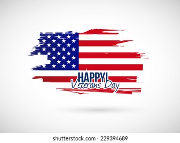 veterans day holiday flag sign illustration design over a white background