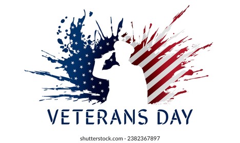 Veterans day poster. Veteran's day illustration with american flag close up, 11th November - Powered by Shutterstock