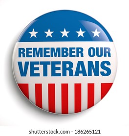 Veterans Day Remember Badge Icon.