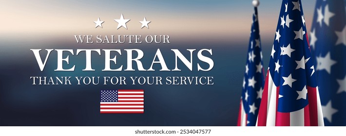 Veterans Day USA Flag Background, Thank You - Powered by Shutterstock