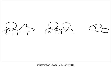 Veterinarian Thin Line Icons - Editable Stroke stock illustration Pet Healthcare and Medications  - Powered by Shutterstock