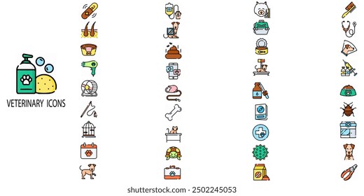 Veterinary simple concept 36 colour icons set. Contains such pet, care, veterinary, vet, healthcare etc.Vector illustration. - Powered by Shutterstock