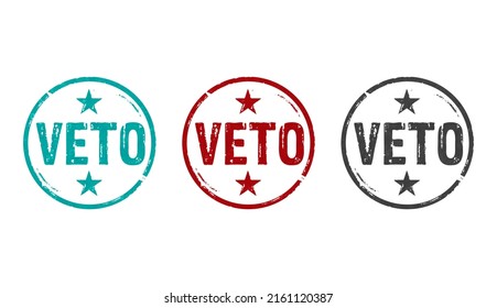 Veto Stamp Icons Few Color Versions Stock Illustration 2161120387 ...
