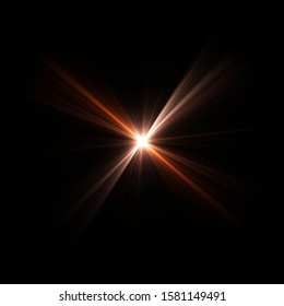 VFX Glow lighting effect star burst, flash energy ray. Creative design template, 3D illustration
