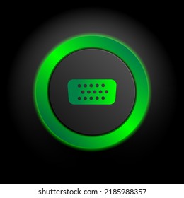 VGA Connector Icon In Green Color