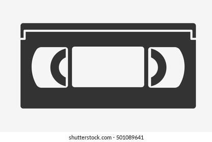 VHS Tape Icon. Flat Style Illustration