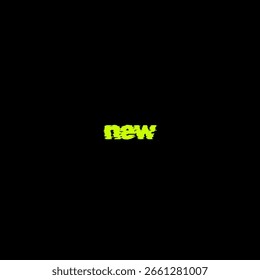 Vibrant 3D digital text animation of "new" with an alpha channel for a new business concept or web technology symbol
