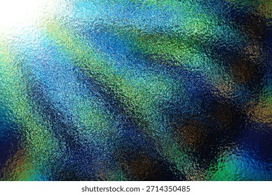 A vibrant abstract background featuring a dynamic gradient of bright blues and lively greens, enhanced with a unique stippled texture effect reminiscent of frosted glass or digital noise
