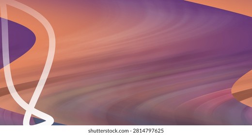 A vibrant abstract background featuring smooth, flowing lines and waves with a color palette of purple, orange, and soft peach tones, evoking a sunset mood.