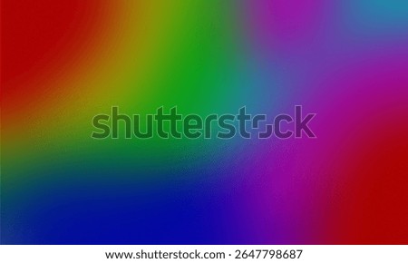 A vibrant, abstract background featuring a smooth gradient transition across the spectrum of colors, from deep red to blue and purple, with a subtle grainy texture.