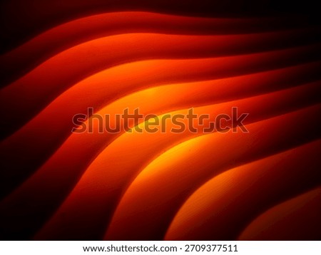 A vibrant abstract background featuring smooth, flowing waves in warm gradients of orange, red, and amber. 