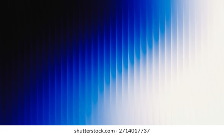 Vibrant abstract background with gradient effect, featuring vertical lines in shades of blue and white, transitioning to black, creating a dynamic visual