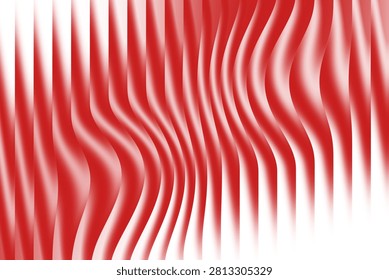 A vibrant abstract background with vertical red and white wavy lines. The soft gradient creates a smooth, rhythmic flow and a dynamic visual pattern.