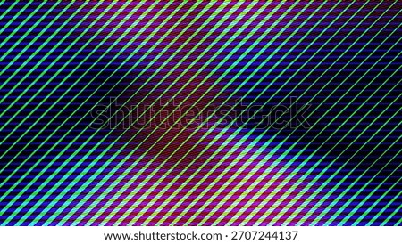Vibrant abstract digital glitch effect background with diagonal crisscrossing RGB color lines pattern