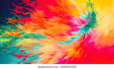 A vibrant, abstract explosion of colors 